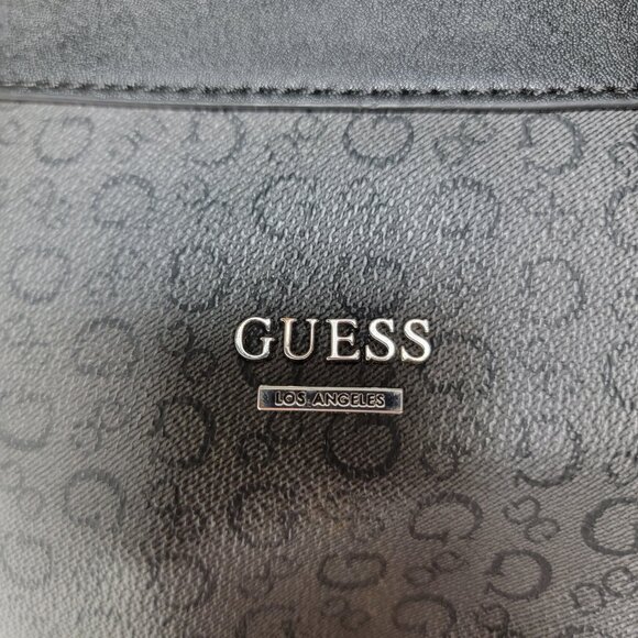 Guess Monogram Fanny Pack Waist Bag Gray 11"x6" Silver Tone Hardware - Picture 2 of 12